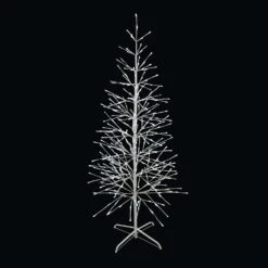 Holiday Bright Lights LED Pure White Lighted Birch Tree 66 In. Yard Decor