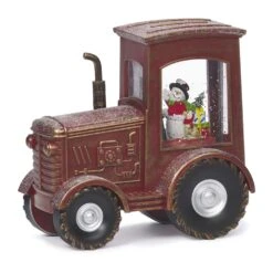 Roman Christmas Multicolored Snowman Tractor Swirl Table Decor 6.75 In.
