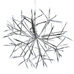Celebrations Platinum LED Pure White Shimmer Sphere 16 In. Hanging Decor