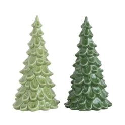 Creative Co-Op Vintage Christmas Dark Green/Light Green Indoor Christmas Decor 8 In.