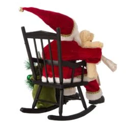 Glitzhome Multicolored Sitting Santa With Wooden Rocking Chair Figurine 11.02 In. -Roman Shop 0eb9db86 c00d 4a3c b3e3 b704f508aec2