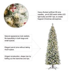 Glitzhome 9 Ft. Pencil LED 500 Ct Pine Artificial Christmas Tree -Roman Shop 1c6ea18d c619 4848 8636 76ca4fd60e29