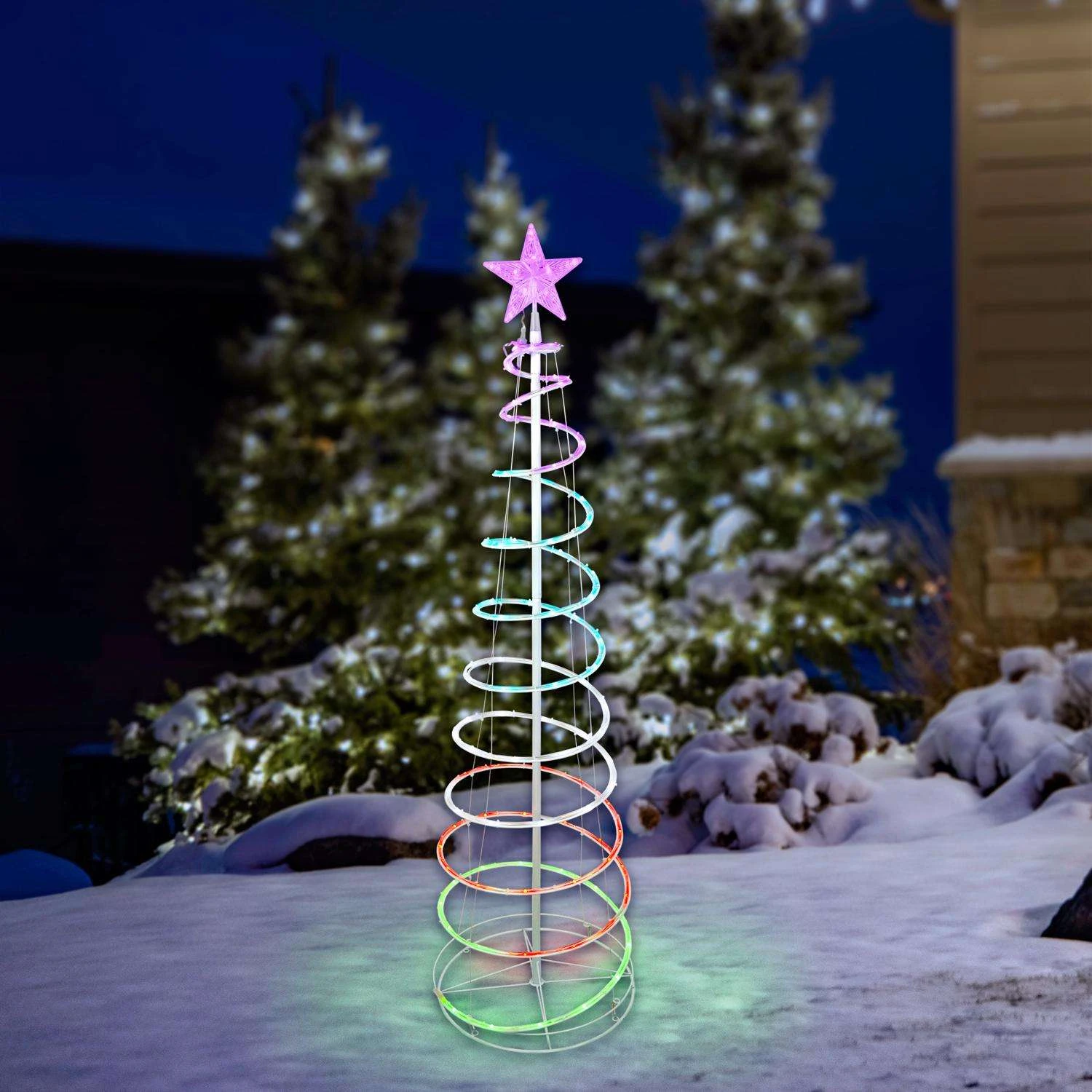 Celebrations LED Multi Spiral 5 Ft. Yard Decor 4 Celebrations LED Multi Spiral 5 Ft. Yard Decor - Image 2