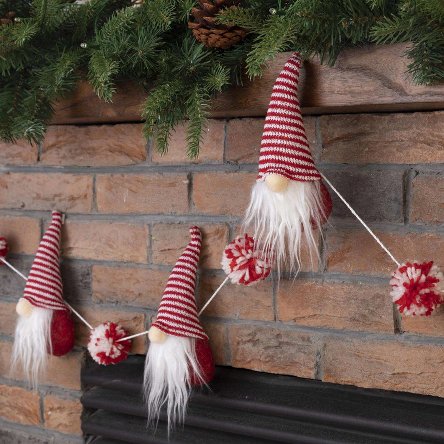 Glitzhome 6 Ft. L Gnome Garland 6 Glitzhome 6 Ft. L Gnome Garland - Image 4