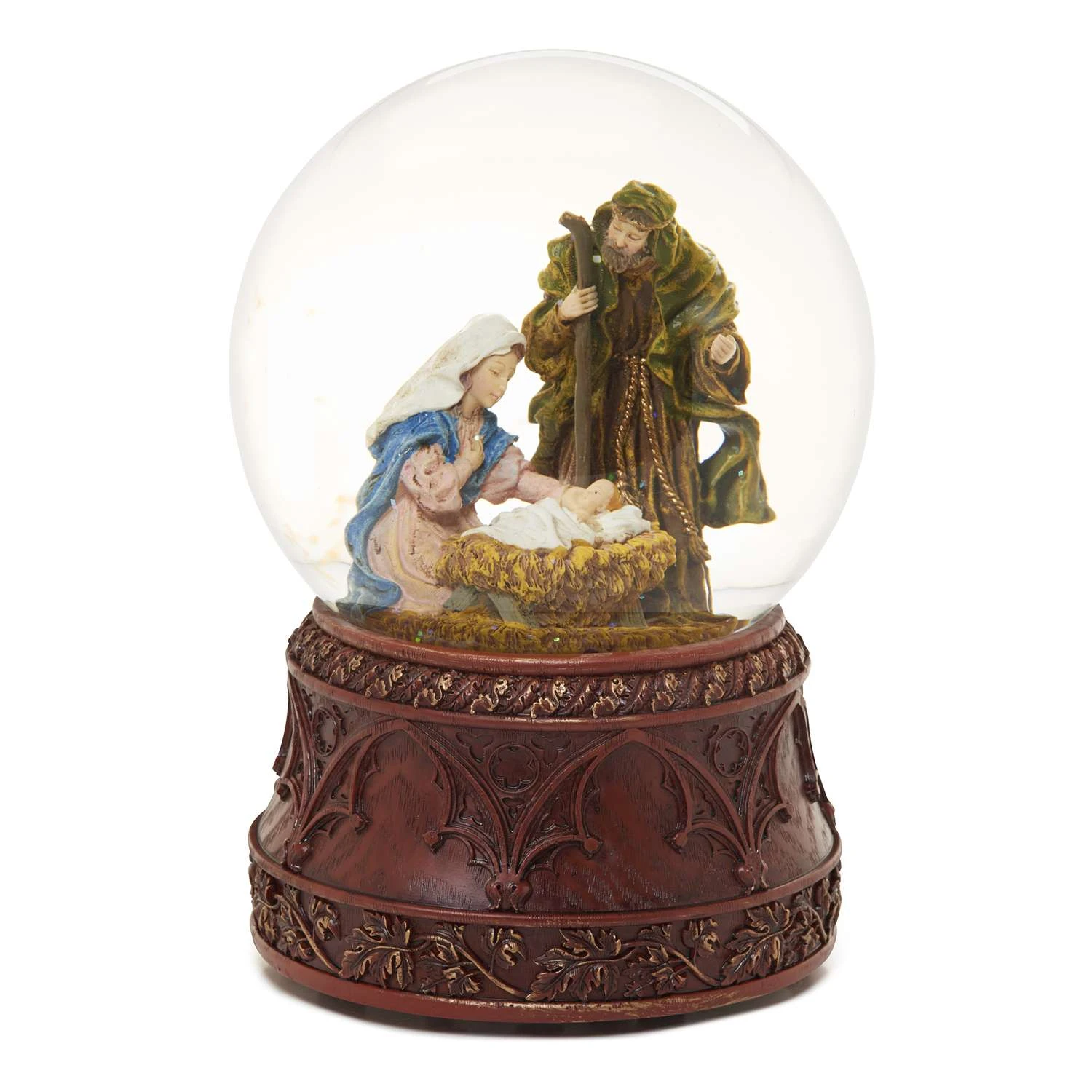 Roman Glitter Dome Multicolored Musical Holy Family Indoor Christmas Decor 6.75 In. 3 Roman Glitter Dome Multicolored Musical Holy Family Indoor Christmas Decor 6.75 In.