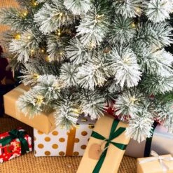 Glitzhome 6 Ft. Pencil LED 300 Ct Snow Flocked Pencil Pine Christmas Tree 12 Glitzhome 6 Ft. Pencil LED 300 Ct Snow Flocked Pencil Pine Christmas Tree -Roman Shop 2adfd609 0832 45c8 93ae 941fbb779592