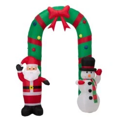 Glitzhome Santa Snowman Gate Arch 96.06 In. Inflatable -Roman Shop 3452d046 c3b1 449e 8428 789247a8c486