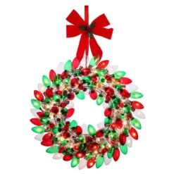 Mr. Christmas 18 In. D LED Prelit Multicolored Bulb Wreath