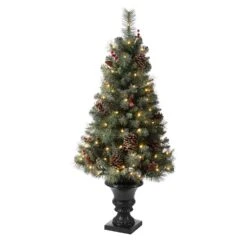 Glitzhome 4 Ft. Slim LED 100 Ct Classic Christmas Tree