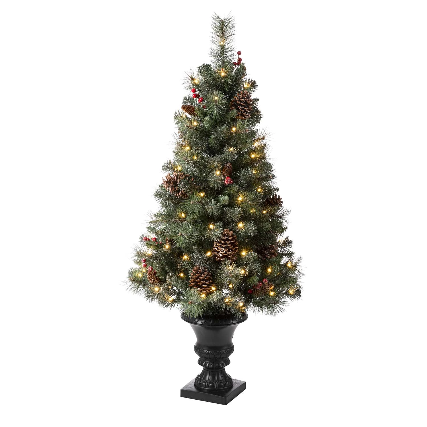 Glitzhome 4 Ft. Slim LED 100 Ct Classic Christmas Tree 3 Glitzhome 4 Ft. Slim LED 100 Ct Classic Christmas Tree