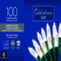 Celebrations LED M5 Warm White 100 Ct String Christmas Lights 24.5 Ft.