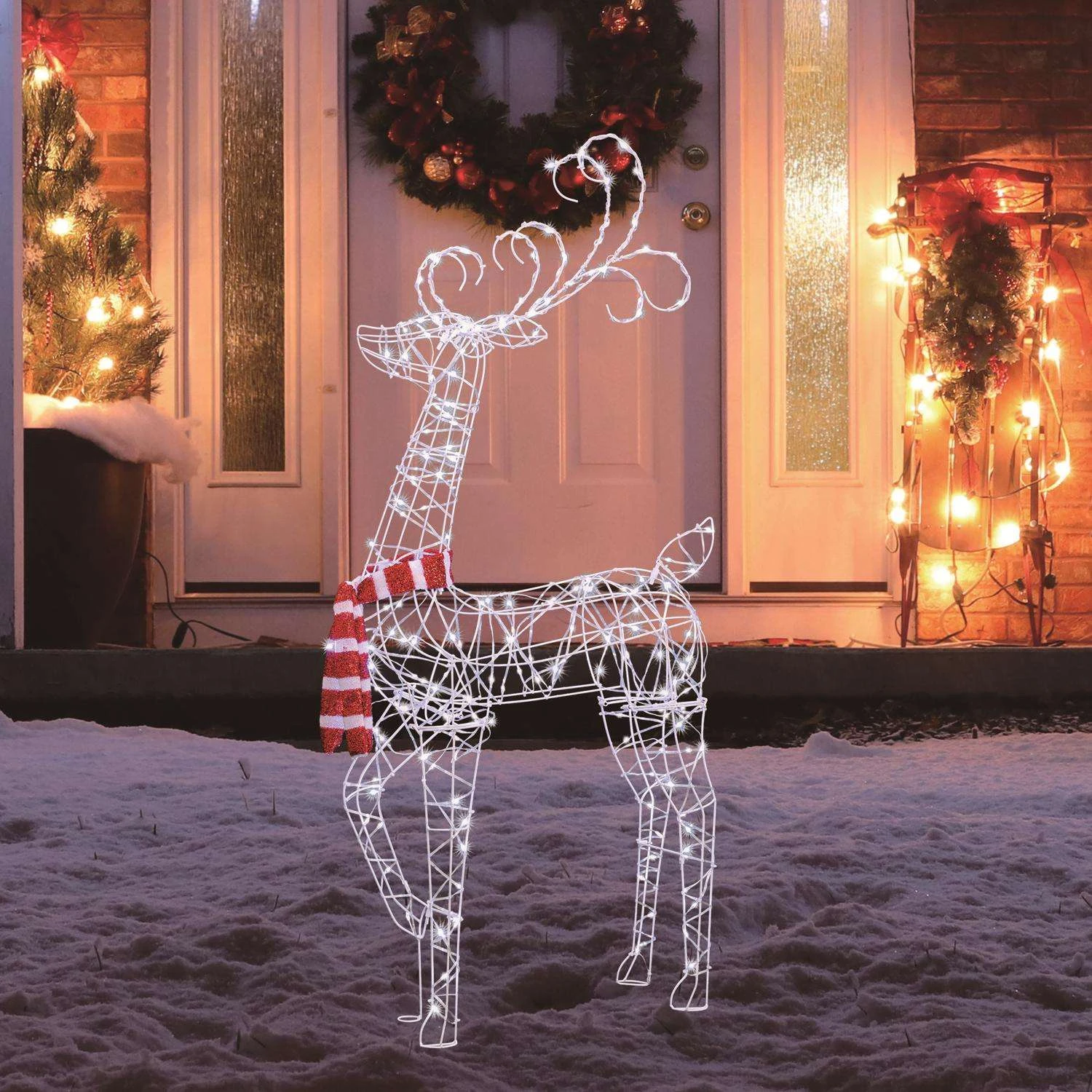 Celebrations LED Cool White Ornate Wire Buck 4 Ft. Yard Decor 5 Celebrations LED Cool White Ornate Wire Buck 4 Ft. Yard Decor - Image 3