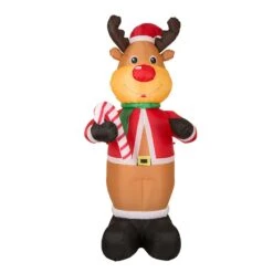 Glitzhome Reindeer Holding Candy Cane 94.49 In. Inflatable -Roman Shop 4b4e0358 d8c4 475c 9c8c 44500c415b4a