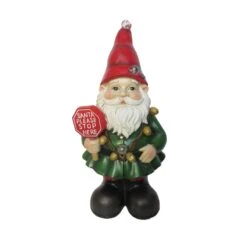 Alpine LED Gnome Statue 12.5 In. Yard Decor