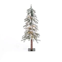 Gerson 3 Ft. Slim Incandescent 50 Ct Flocked Alpine Christmas Tree