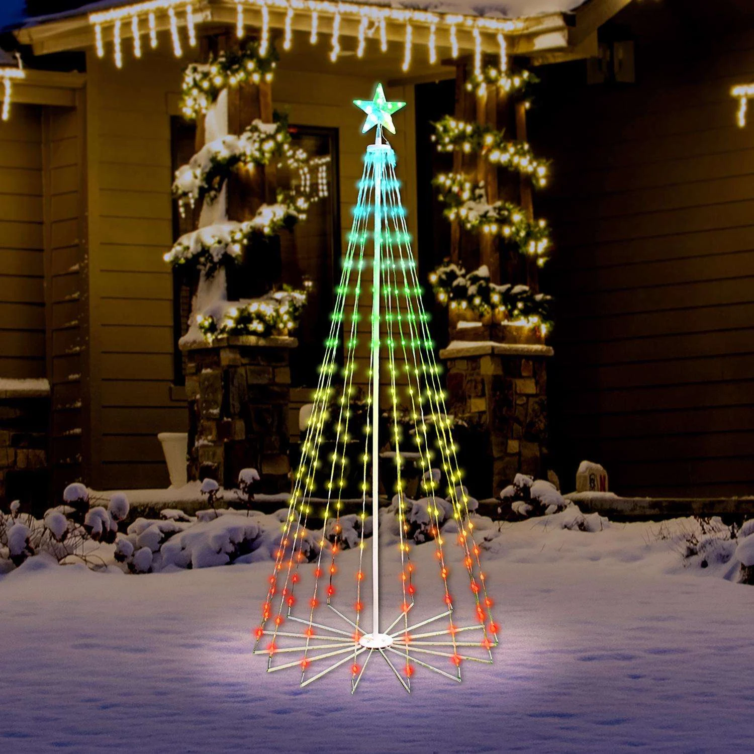 Celebrations LED Straight Frame Dancing Tree 6 Ft. Yard Decor 4 Celebrations LED Straight Frame Dancing Tree 6 Ft. Yard Decor - Image 2