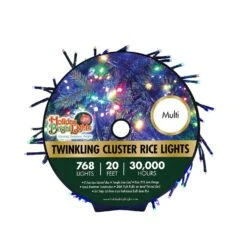 Holiday Bright Lights LED Rice Cluster Multicolored 768 Ct String Christmas Lights