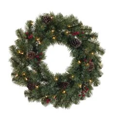 Celebrations 24 In. D Incandescent Prelit Warm White Northern Pine Christmas Wreath