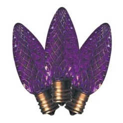 Holiday Bright Lights LED C9 Purple 25 Ct Replacement Christmas Light Bulbs