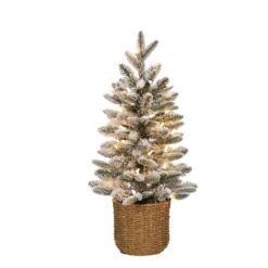 Celebrations 2 Ft. Full LED 35 Ct Flocked Christmas Tree