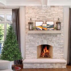 Celebrations 7 Ft. Slim LED 400 Lights Pine Christmas Tree 7 Celebrations 7 Ft. Slim LED 400 Lights Pine Christmas Tree -Roman Shop 60179bce 6864 4218 8b83 102d7b9910ec