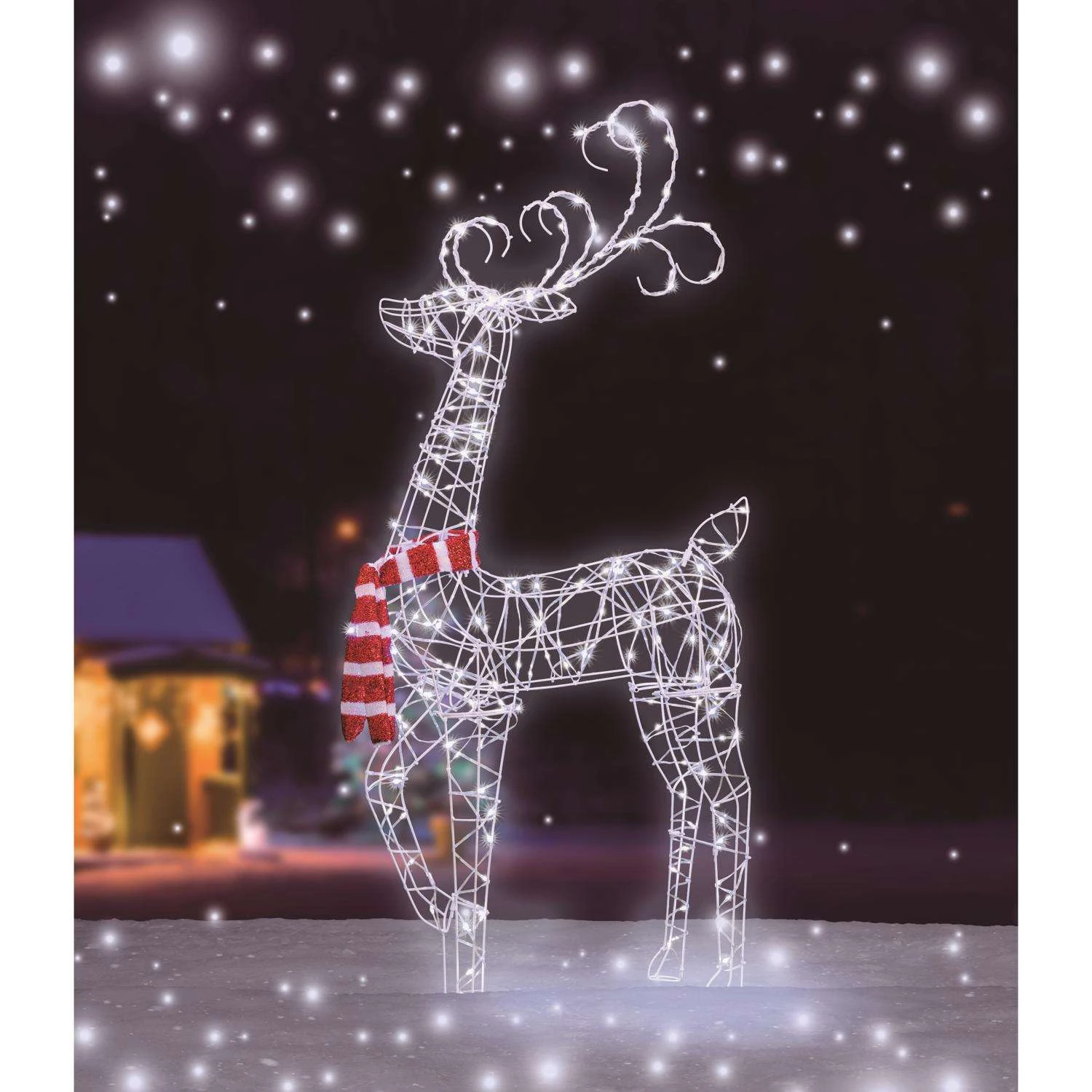 Celebrations LED Cool White Ornate Wire Buck 4 Ft. Yard Decor 6 Celebrations LED Cool White Ornate Wire Buck 4 Ft. Yard Decor - Image 4