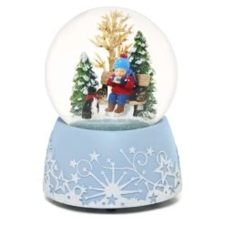 Roman Glitter Dome Multicolored Ice Skating Child With Hot Drink Musical Glitter Indoor Christmas De