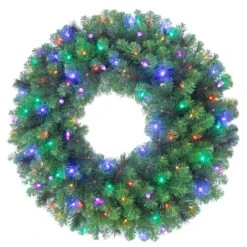 Celebrations Platinum 48 In. D LED Prelit Multicolored Mixed Pine Wreath