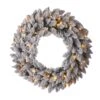 Glitzhome 24 In. D Incandescent Prelit Warm White Snow Flocked Wreath -Roman Shop 722a4281 09d9 4296 9501 92e0a9f168c5