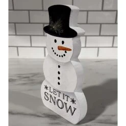 P Graham Dunn Black/White Snowman Let It Snow Table Decor 7 In. -Roman Shop 76c5be19 b7f5 434c 9ef6 c44d7e1cd9b5