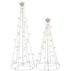 Celebrations LED Cool White String Light Tree 3 Ft. And 4 Ft. Yard Decor