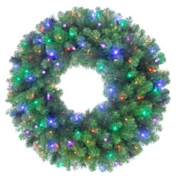 Celebrations Platinum 36 In. D LED Prelit Multicolored Mixed Pine Christmas Wreath