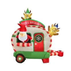 Celebrations Holiday Camper W/ Santa 7.5 Ft. Inflatable