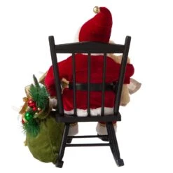 Glitzhome Multicolored Sitting Santa With Wooden Rocking Chair Figurine 11.02 In. -Roman Shop 8841b2c1 6103 4a20 95ef ba78368346ce