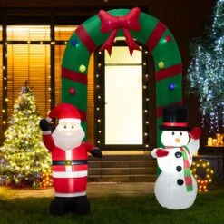 Glitzhome Santa Snowman Gate Arch 96.06 In. Inflatable -Roman Shop 9202826b 50a6 4d9b 8bf5 66991ba6b465