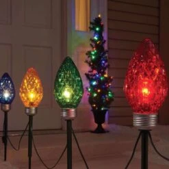Celebrations Incandescent Multi Faceted C9 Bulb Lights 13 In. Pathway Decor
