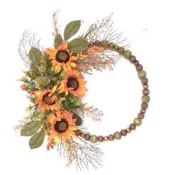 Celebrations 22 In. D Beaded Sunflower Harvest Wreath