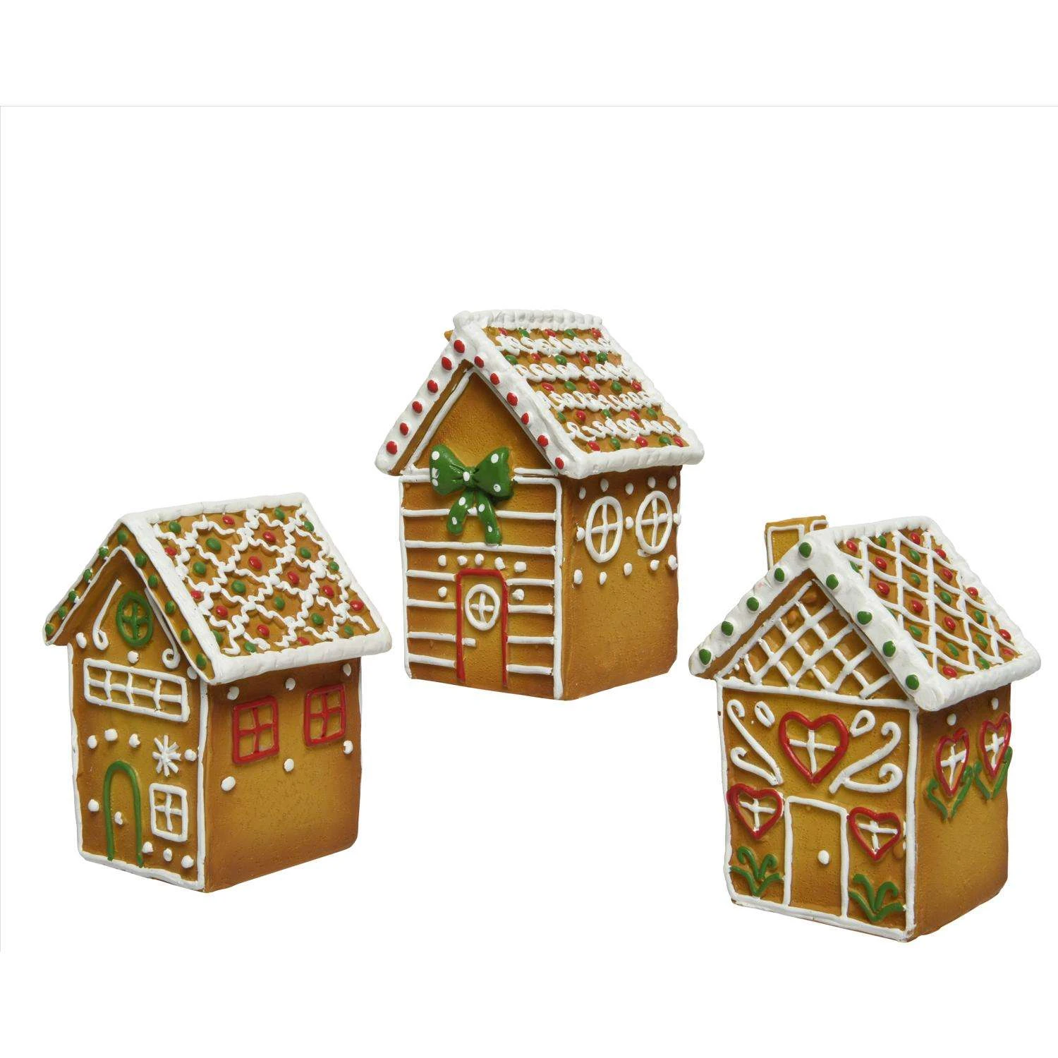 Decoris Multicolored Gingerbread Christmas Village 5 In. 3 Decoris Multicolored Gingerbread Christmas Village 5 In.