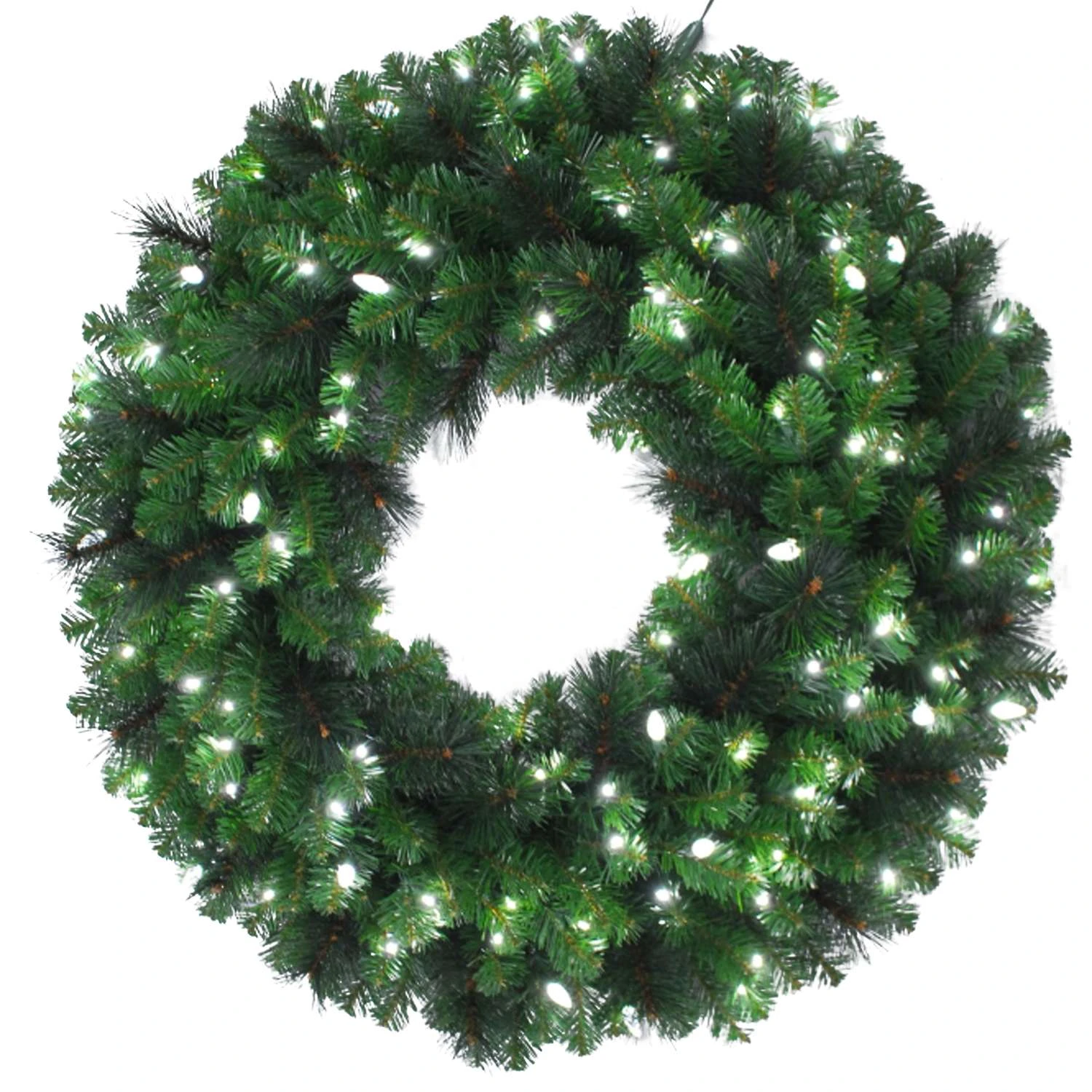 Celebrations Platinum 36 In. D LED Prelit Pure White Mixed Pine Christmas Wreath 3 Celebrations Platinum 36 In. D LED Prelit Pure White Mixed Pine Christmas Wreath