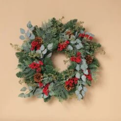 Gerson 24 In. D Red Berry Christmas Wreath -Roman Shop a0da29c0 fa2d 494b 95f9 8513ee42fb42