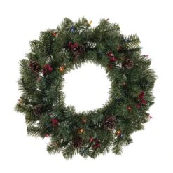Celebrations 24 In. D Incandescent Prelit Multicolored Northern Pine Christmas Wreath