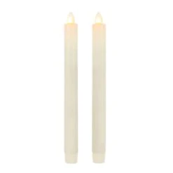 Gerson LED Bisque Aurora Flame Taper Candle 10 In.