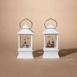 Gerson White Spinning Water Globe Lantern 8.5 In. -Roman Shop af8c05bd b2c8 42c6 9b85 24a53c6c765a