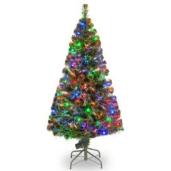 National Tree Company 5 Ft. Full LED 150 Ct Evergreen Color Changing Fiber Optic Tree