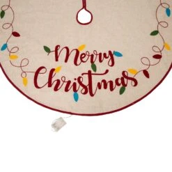 Glitzhome Multicolored Merry Christmas Tree Skirt 0.2 In. -Roman Shop b943f66f fbd5 4467 8812 74e9de6d2346