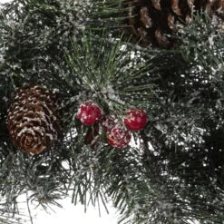 Glitzhome 24 In. D Incandescent Prelit Warm White Glittered Pine Cone Wreath -Roman Shop bcbb83a4 f80e 4b86 8887 67ed2a645613