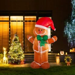 Glitzhome Gingerbread Man Decor 94.49 In. Inflatable -Roman Shop c11e8c87 e2fa 4426 bd10 231f8142639e