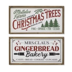 Gerson Multicolored Christmas Trees And Gingerbread Bakery (2 Different Styles/3 Of Each Style) Sign