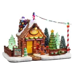 Lemax LED Multicolored Lou's Tree Farm Christmas Village 6 In.