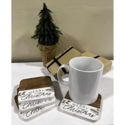 P Graham Dunn Brown/White Merry Christmas Coaster 1 In. 7 P Graham Dunn Brown/White Merry Christmas Coaster 1 In. -Roman Shop cb0fb42d 9c6d 433f 87dd 906c49b274fc